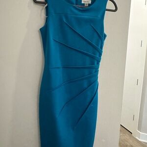 Calvin Klein Teal Sleeveless Midi Dress
